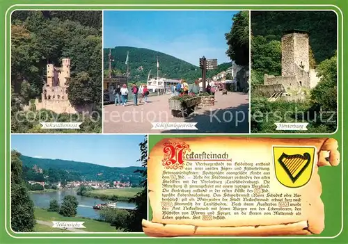 AK / Ansichtskarte Neckarsteinach Schwalbennest Hinterburg Schiffanlegestelle  Neckarsteinach
