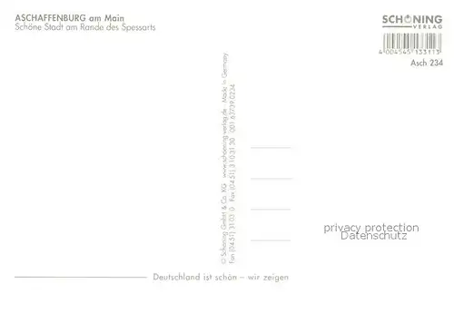 AK / Ansichtskarte Aschaffenburg_Main Sandgasse Schloss Johannisburg Pompejanum Stiftskirche  Aschaffenburg Main