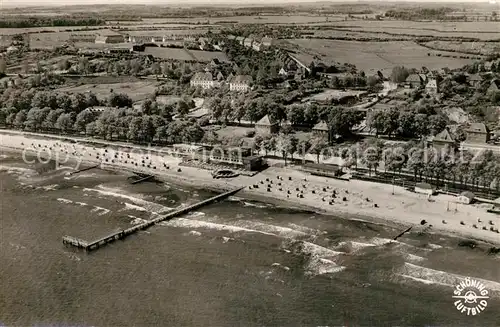 AK / Ansichtskarte Eckernfoerde Strand Fliegeraufnahme Eckernfoerde