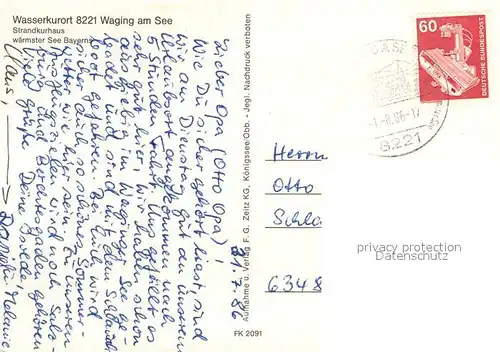 AK / Ansichtskarte Waging_See Strandkurhaus  Waging_See