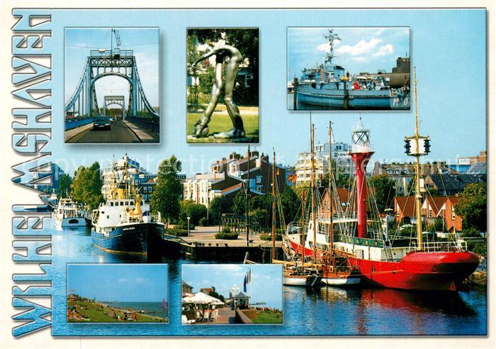 AK / Ansichtskarte Wilhelmshaven Bruecke Skulptur