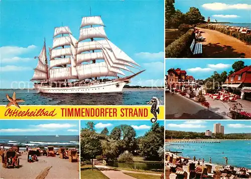 AK / Ansichtskarte Timmendorfer_Strand Segelschiff Strand Promenade Park Timmendorfer_Strand