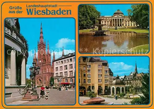 AK / Ansichtskarte Wiesbaden Kirche Schloss Brunnen Wiesbaden