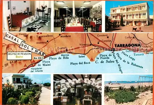 AK / Ansichtskarte Tarragona Pension Biehn Gastraeume Strandpartie Tarragona
