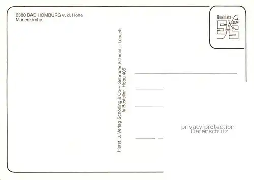 AK / Ansichtskarte Bad_Homburg Marienkirche Inneres Altar Bad_Homburg