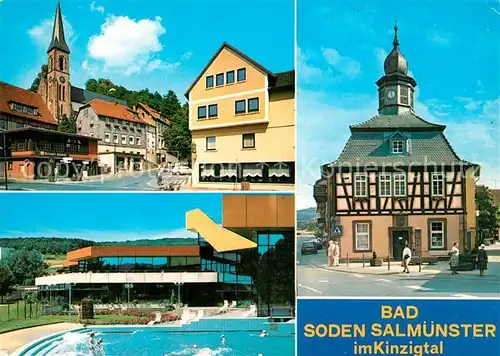 AK / Ansichtskarte Bad_Soden Salmuenster Pacificusstrasse Rathausplatz Wellenbad Bad_Soden Salmuenster