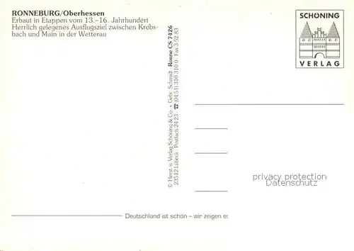AK / Ansichtskarte Ronneburg_Hessen Schloss Fliegeraufnahme Ronneburg Hessen