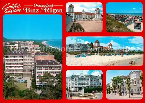 AK / Ansichtskarte Binz_Ruegen Schloss Strandpartien Brunnen Ortspartien Binz_Ruegen