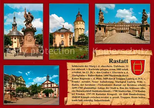 AK / Ansichtskarte Rastatt Denkmal Schloss Park Stadtplatz Rastatt