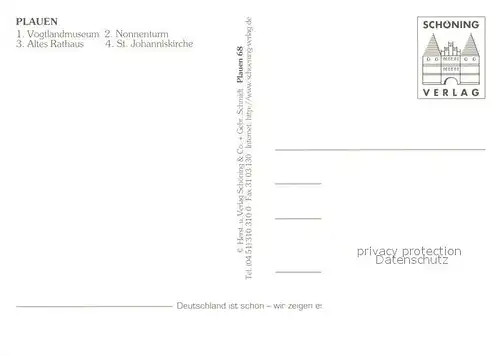 AK / Ansichtskarte Plauen_Vogtland Vogtlandmuseum Nonnenturm Altes Rathaus St Johanniskirche Plauen_Vogtland