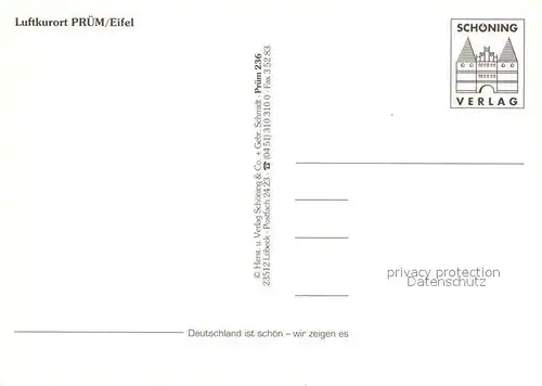 AK / Ansichtskarte Pruem_Eifel Kirche Rathaus Brunnen Schloss Pruem_Eifel