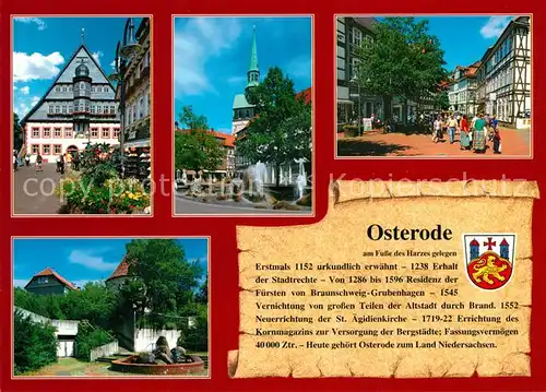 AK / Ansichtskarte Osterode_Harz Altes Rathaus Marktplatz Martin Luther Platz Stadtmauer Osterode_Harz
