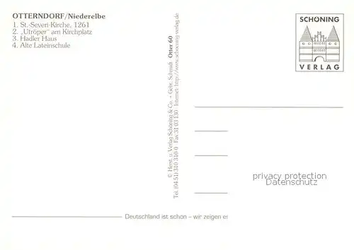 AK / Ansichtskarte Otterndorf_Niederelbe St Severi Kirche Utroeper am Kirchplatz Hadler Haus Alte Lateinschule Otterndorf Niederelbe