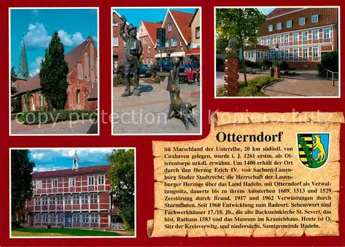 AK / Ansichtskarte Otterndorf_Niederelbe St Severi Kirche Utroeper am Kirchplatz Hadler Haus Alte Lateinschule Otterndorf Niederelbe