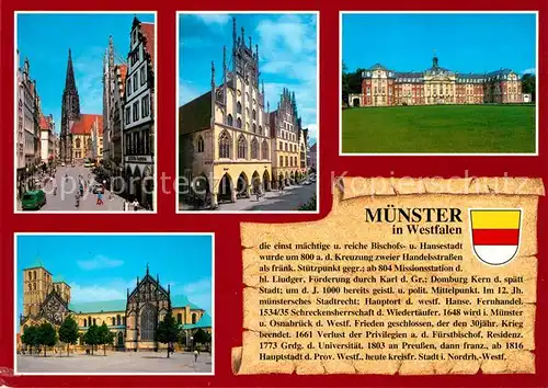 AK / Ansichtskarte Muenster_Westfalen Dom Rathaus Schloss Muenster_Westfalen