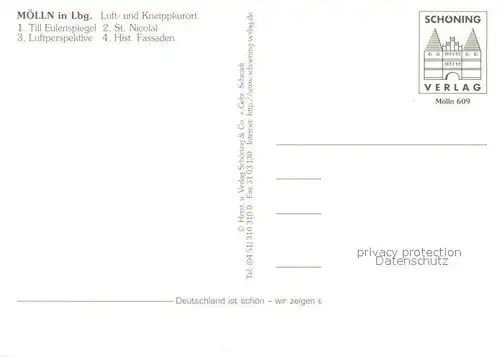 AK / Ansichtskarte Moelln_Lauenburg Till Eulenspiegel St Nicolai Luftperspektive Historische Fassaden Moelln_Lauenburg