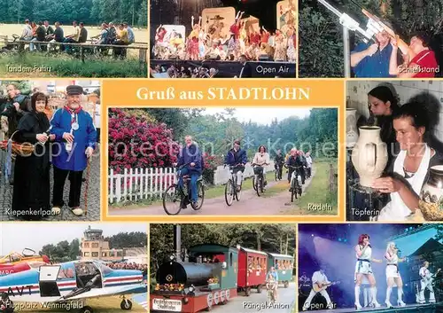 AK / Ansichtskarte Stadtlohn Tandem Fahrt Open Air Schiessstand Kiepenkerlpaar Radeln Toepfern Flugplatz Wenningfeld Paengel Anton  Stadtlohn