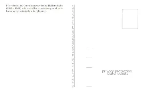 AK / Ansichtskarte Rhede_Westfalen Pfarrkirche St Gudula Inneres Altar Rhede_Westfalen