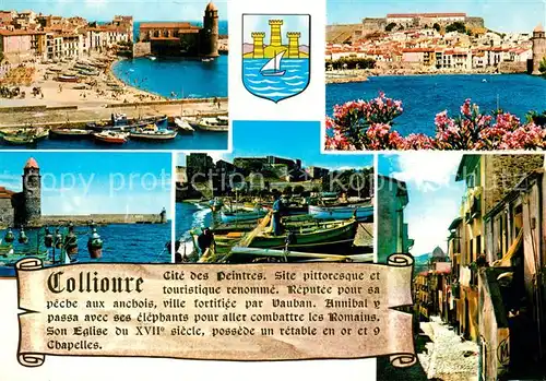 AK / Ansichtskarte Collioure Le Port Vue densemble Le Chateau des Templiers Vieille Rue Pittoresque Collioure
