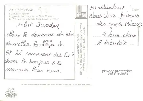 AK / Ansichtskarte Clamecy_Nievre Le pont de Beuvron et la rue Porte Randau Le Perthuis La collegiale Saint Martin Yonne Clamecy_Nievre