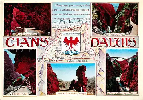 AK / Ansichtskarte Daluis La Grande Clue Le Point de Vue La Petite Clue La Gardienne des Gorges Le Pont du Saut de la Mariee Daluis