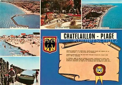 AK / Ansichtskarte Chatelaillon Plage Le Port Le jardin public Vue generale La Plage Les Bouchots Chatelaillon Plage