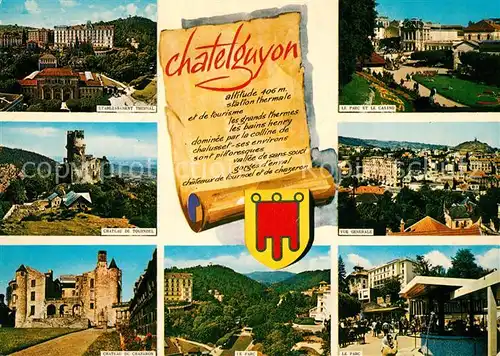 AK / Ansichtskarte Chatelguyon Etablissement Thermal Chateau de Tournoel Chateau de Chazeron Le Parc Le Casino Vue generale  Chatelguyon