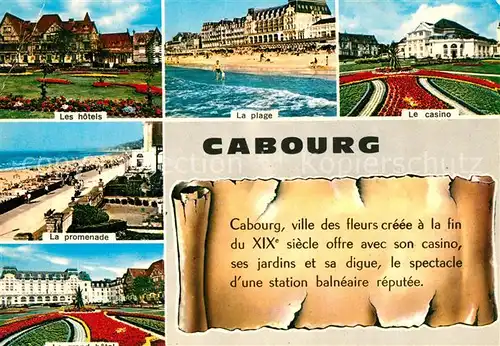 AK / Ansichtskarte Cabourg Les hotels La plage Le casino La promenade Cabourg