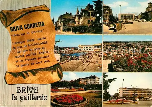AK / Ansichtskarte Brive_Correze Le Musee E Rupin La Place de la Gare La Piscine Vue generale La Poste Le Rond Point Brive Correze
