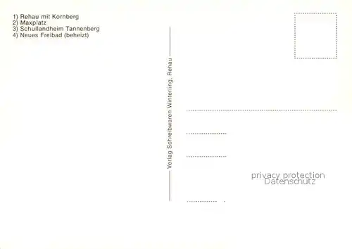 AK / Ansichtskarte Rehau_Oberfranken Panorama mit Kornberg Maxplatz Schullandheim Tannenberg Neues Freibad Rehau Oberfranken