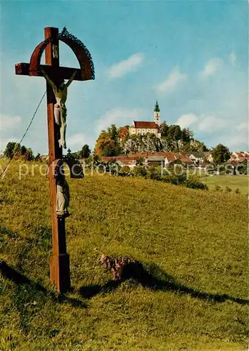 AK / Ansichtskarte Pleystein Kreuzbergkirche Wegekreuz Pleystein