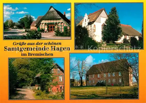 AK / Ansichtskarte Hagen_Bremischen Uthlede Ortsmitte Allmersmuseum Rechtenfleth Ferienort Wulsbuettel Burg zu Hagen Hagen Bremischen