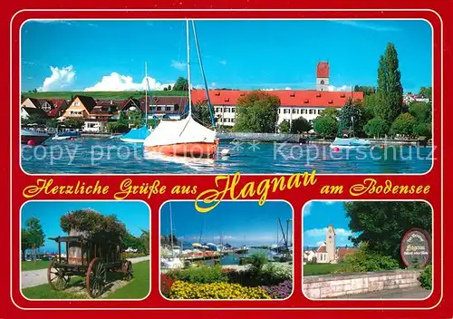 AK / Ansichtskarte Hagnau_Bodensee Seglerhafen Kirche Hagnau Bodensee