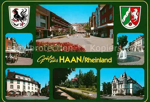 AK / Ansichtskarte Haan_Rheinland Innenstadt Fussgaengerzone Rathaus Wappen Haan_Rheinland