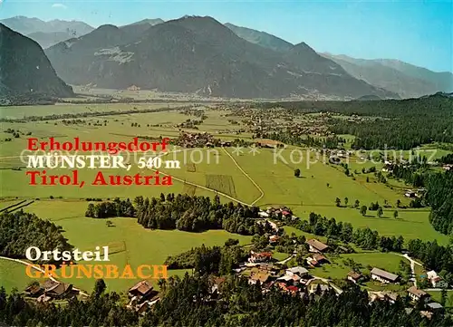 AK / Ansichtskarte Muenster_Tirol Fliegeraufnahme mit Kellerjoch Muenster_Tirol