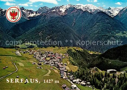 AK / Ansichtskarte Serfaus_Tirol Fliegeraufnahme mit Glockturmgebirge Serfaus Tirol