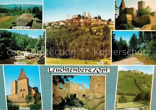 AK / Ansichtskarte Leuchtenberg Panorama Blick von der Burg Lehenturm Lerautal Waldweg Leuchtenberg