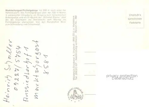 AK / Ansichtskarte Marktschorgast Panorama Fichtelgebirge Marktschorgast