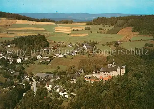 AK / Ansichtskarte Lauenstein_Oberfranken mit Mantelburg Fliegeraufnahme Lauenstein_Oberfranken