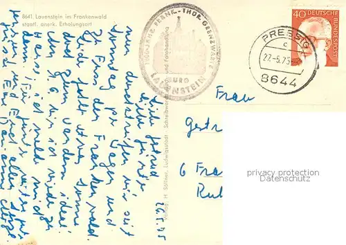 AK / Ansichtskarte Lauenstein_Oberfranken Panorama mit Burg Lauenstein_Oberfranken