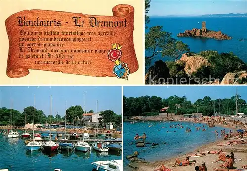 AK / Ansichtskarte Boulouris Le Dramont Ile dOr Le Port de Bouloris La Plage de la Peguiere Boulouris