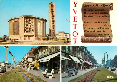 AK / Ansichtskarte Yvetot Eglise moderne et le mail Yvetot