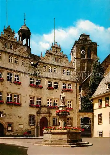 AK / Ansichtskarte Bad_Hersfeld Brunnen mit Rathaus Bad_Hersfeld