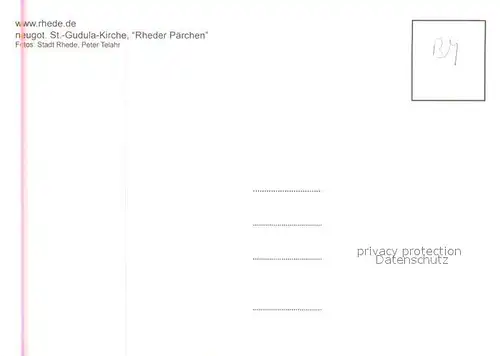 AK / Ansichtskarte Rhede_Westfalen Neugotische St Gudula Kirche Rheder Paerchen Rhede_Westfalen