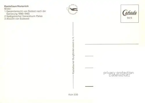 AK / Ansichtskarte Kastellaun_Hunsrueck Burgruine Chronik Kastellaun_Hunsrueck