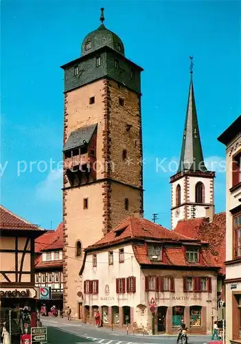 AK / Ansichtskarte Lohr_Main Bayersturm Kirchturm Lohr_Main
