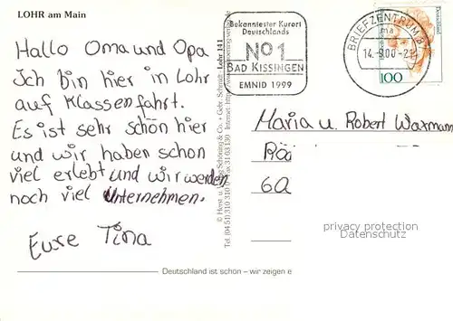 AK / Ansichtskarte Lohr_Main Zentrum Altstadt Kirche Rathaus Schloss Fliegeraufnahme Wappen Lohr_Main