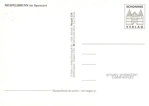 AK / Ansichtskarte Mespelbrunn Gasthaus Minigolf Schloss Schwaene Kirche Mespelbrunn