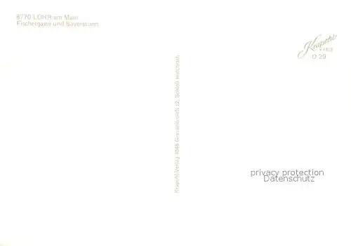 AK / Ansichtskarte Lohr_Main Fischergasse Altstadt Bayersturm Lohr_Main