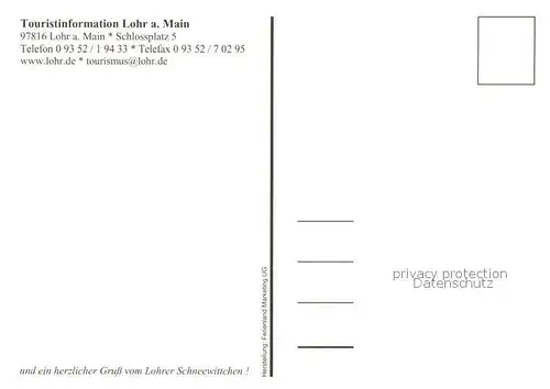 AK / Ansichtskarte Lohr_Main Schloss Platz Lohrer Schneewittchen Lohr_Main